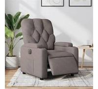 vidaXL Fauteuil réglable électrique tissu taupe Gris G