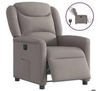 vidaXL Fauteuil réglable électrique tissu taupe Gris G
