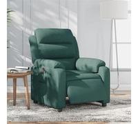 vidaXL Fauteuil réglable électrique tissu vert foncé Vert G