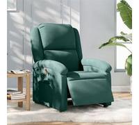 vidaXL Fauteuil Inclinable Électrique, Chaise de Relaxation avec Dossier et Repose-Pied Réglables, Siège de Salon, Moderne, Vert Foncé Velours