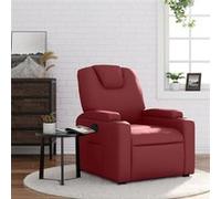 vidaXL Fauteuil inclinable – Similicuir, porte-gobelets, accoudoirs – Rouge bordeaux