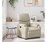 vidaXL Fauteuil inclinable - Repose-pieds, dossier et accoudoirs, similicuir crème