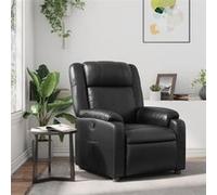 vidaXL Fauteuil inclinable avec repose-pieds, dossier et accoudoirs – Noir similicuir