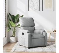 vidaXL Fauteuil inclinable avec repose-pieds, dossier et accoudoirs, tissu gris clair