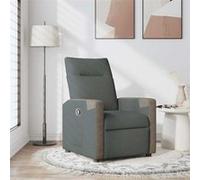 vidaXL Fauteuil inclinable Tissu gris foncé