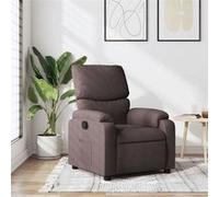 vidaXL Fauteuil Inclinable, Chaise de Relaxation avec Repose-Pieds, Siège avec Dossier et Accoudoirs Salle de Séjour, Moderne, Marron Foncé Tissu