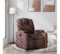 vidaXL Fauteuil inclinable Chaise de relaxation Accoudoirs rembourrés Moderne Marron foncé tissu