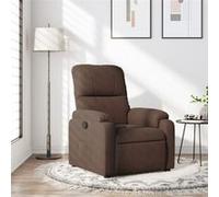 vidaXL Fauteuil inclinable de relaxation avec accoudoirs et dossier, tissu microfibre marron