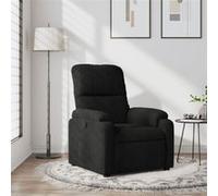 vidaXL - Fauteuil inclinable de relaxation moderne avec accoudoirs et dossier, noir tissu microfibre