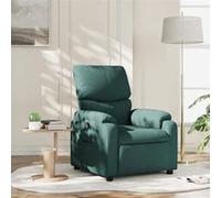 vidaXL Fauteuil inclinable avec repose-pieds, dossier et accoudoirs, tissu vert foncé