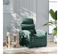 vidaXL Fauteuil inclinable Chaise de relaxation – Dossier & repose-pied, moderne – Tissu vert foncé