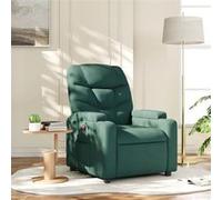 vidaXL Fauteuil de relaxation inclinable avec porte-gobelets, dossier et accoudoirs tissu vert foncé