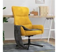 Fauteuil relax velours jaune moutarde