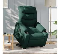 vidaXL Fauteuil inclinable électrique vert foncé tissu