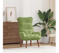 vidaXL Fauteuil Relaxant Vert Clair en Velours - Fauteuil Ergonomique avec Coussin Capitonné et Accoudoirs Moelleux 42001837