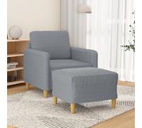 vidaXL Fauteuil & Repose-pied - Gris clair