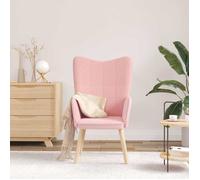 Chaise relaxante vidaXL en tissu curly rose