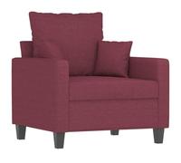 vidaXL Fauteuil de relaxation avec coussin, accoudoirs rembourrés – Rouge bordeaux tissu 60 cm