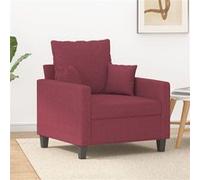 vidaXL Fauteuil de relaxation avec coussin, accoudoirs rembourrés – Rouge bordeaux tissu 60 cm