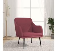 vidaXL Fauteuil Rouge bordeaux 63x76x80 cm Tissu Rouge G