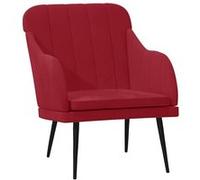 Fauteuil Rouge bordeaux 63x76x80 cm Velours