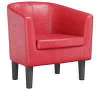 vidaXL Fauteuil Cabriolet Siège de relaxation avec dossier et accoudoirs Rouge similicuir