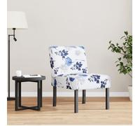 vidaXL Fauteuil sans accoudoirs 352461 – Tissu bleu à fleurs – Chaise d'appoint