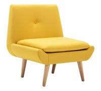 vidaXL Fauteuil sans accoudoirs Revêtement en tissu Jaune