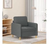vidaXL Fauteuil 60 cm en tissu gris foncé avec accoudoirs et dossier rembourrés