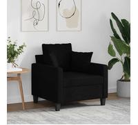 vidaXL Fauteuil siège rembourré avec accoudoirs et coussin, moderne, tissu noir, 60 cm