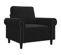 vidaXL Fauteuil 359514 Velours noir 60 cm Accoudoirs et dossier rembourrés Noir G