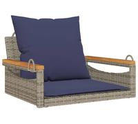 vidaXL Fauteuil suspendu avec coussin Gris 63x62x40 cm Poly rotin