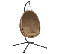 vidaXL Fauteuil suspendu design oeuf avec support Taupe Tissu et acier
