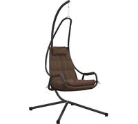 vidaXL Fauteuil suspendu en forme d'œuf, en acier, 94 x 107 x 196,5 cm, couleur marron café