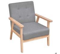 vidaXL Fauteuil Tissu Gris Clair Chaise Salon Séjour Meuble Salle à Manger 242225