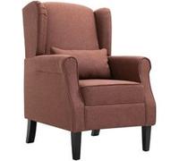 vidaXL Fauteuil tissu marron Brun G