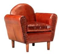 vidaXL Fauteuil tube Marron 77x65x79 cm Cuir véritable Brun G