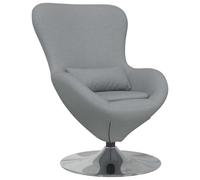 vidaXL Fauteuil œuf Gris Clair 63 x 73 x 90 cm Tissu, Fauteuil Oeuf Moderne pour Salon, Design Contemporain, Confort Ergonomique, Luxe pour Détente