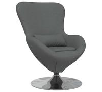 vidaXL Fauteuil œuf Gris foncé 63 x 73 x 90 cm Tissu, Fauteuil Oeuf Moderne pour Salon, Design Contemporain, Confort Ergonomique, Luxe pour Détente