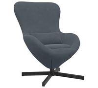 vidaXL Fauteuil œuf Gris foncé 63 x 73 x 90 cm Velours, Fauteuil œuf Moderne, élégant et pivotant, siège Ergonomique, Confortable pour Le Salon