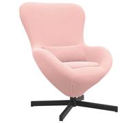 vidaXL Fauteuil œuf en tissu bouclé pivotant ajustable 63 x 73 x 90 cm Rose