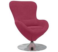 vidaXL Fauteuil œuf Rouge Bordeaux 63 x 73 x 90 cm Velours, Fauteuil Moderne, Siège Élégant, Velours, Confortable, Pivotant pour Détente à la Maison