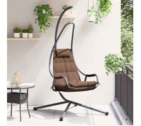 vidaXL Chaise œuf suspendue brun café 94 x 107 x 196,5 cm acier