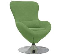vidaXL Fauteuil œuf Vert Clair Velours, Fauteuil Velours Moderne, Chaise Pivotante Chic, Confortable Siège d'Intérieur, Meuble Élégant