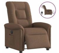 vidaXL Fauteuil inclinable électrique Marron Tissu