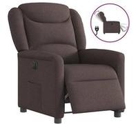 vidaXL Fauteuil inclinable électrique Marron foncé Tissu