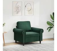 vidaXL Fauteuil, Chaise de Relaxation avec Dossier et Repose-Pied, Siège Inclinable, Fauteuil TV de Salon, Moderne, Vert Foncé Velours