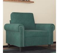 vidaXL Fauteuil, Chaise de Relaxation avec Dossier et Repose-Pied, Siège Inclinable, Fauteuil TV de Salon, Moderne, Vert Foncé Velours