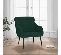 vidaXL Fauteuil Velours Vert foncé 63x76x80 cm