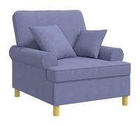 vidaXL Fauteuil XL avec Coussins Bleu Denim Tissu